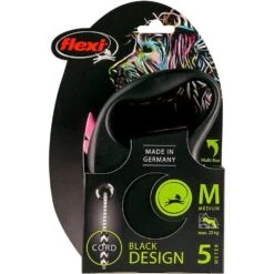 Flexi 5m Medium Pink Black Design Cord Retractable Dog Lead -Hozelock Store 4000498033418 4