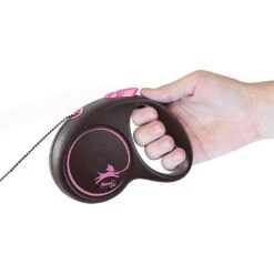 Flexi 5m Medium Pink Black Design Cord Retractable Dog Lead -Hozelock Store 4000498033418 5