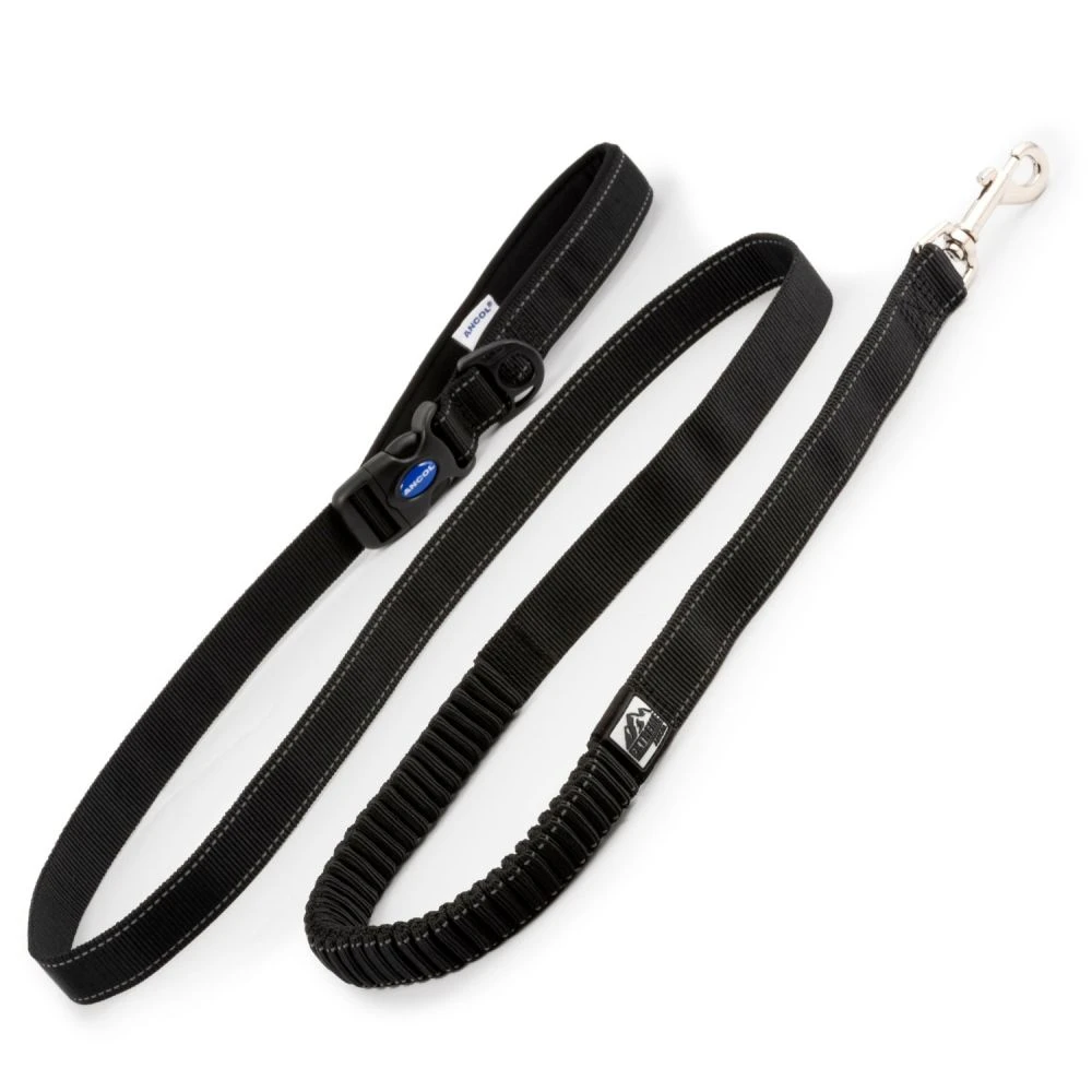 Ancol Extreme Black 1.8m Shock Absorbing Running Dog Lead 1 Ancol Extreme Black 1.8m Shock Absorbing Running Dog Lead