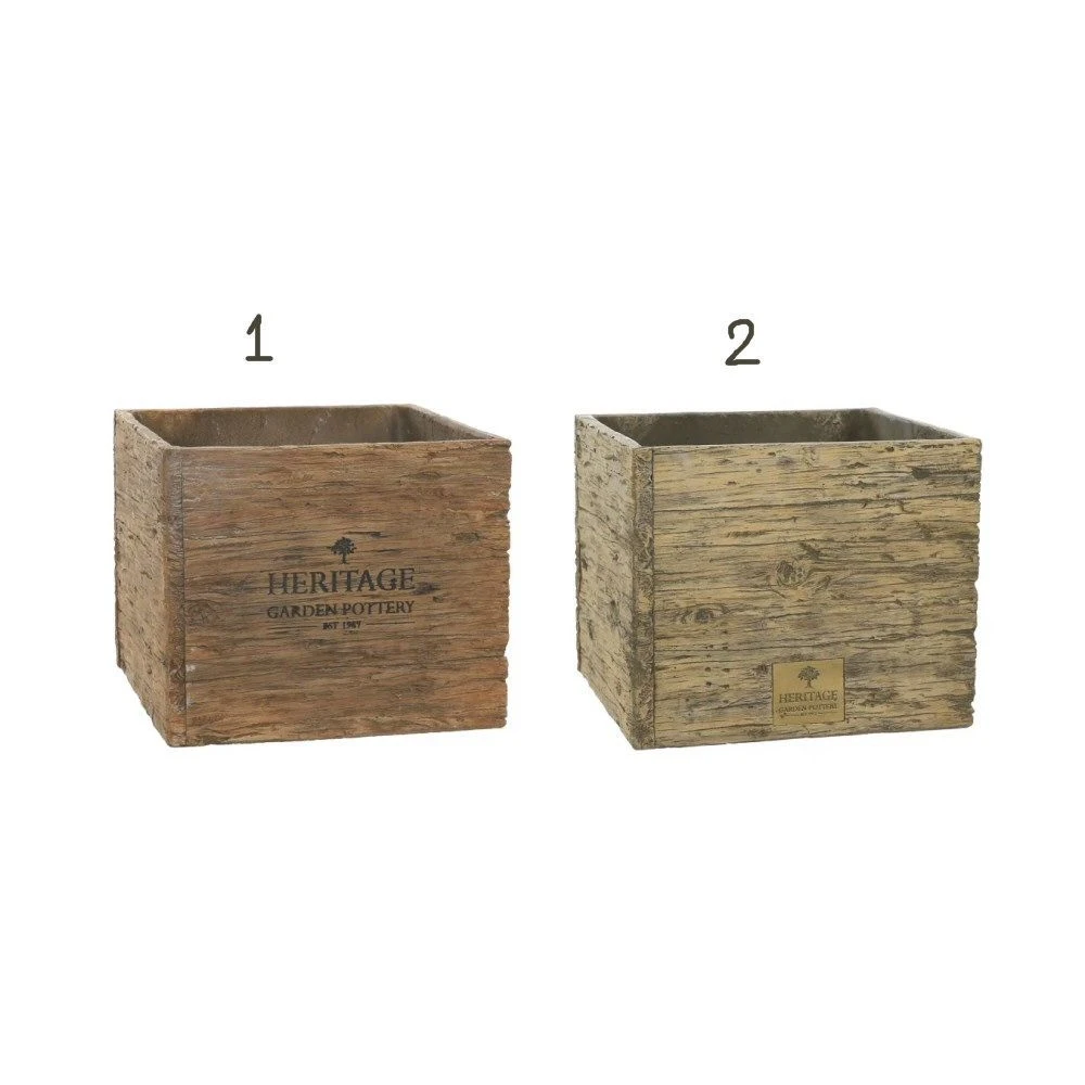 Woodlodge 37cm Heritage Oak Square Planter 1 Woodlodge 37cm Heritage Oak Square Planter