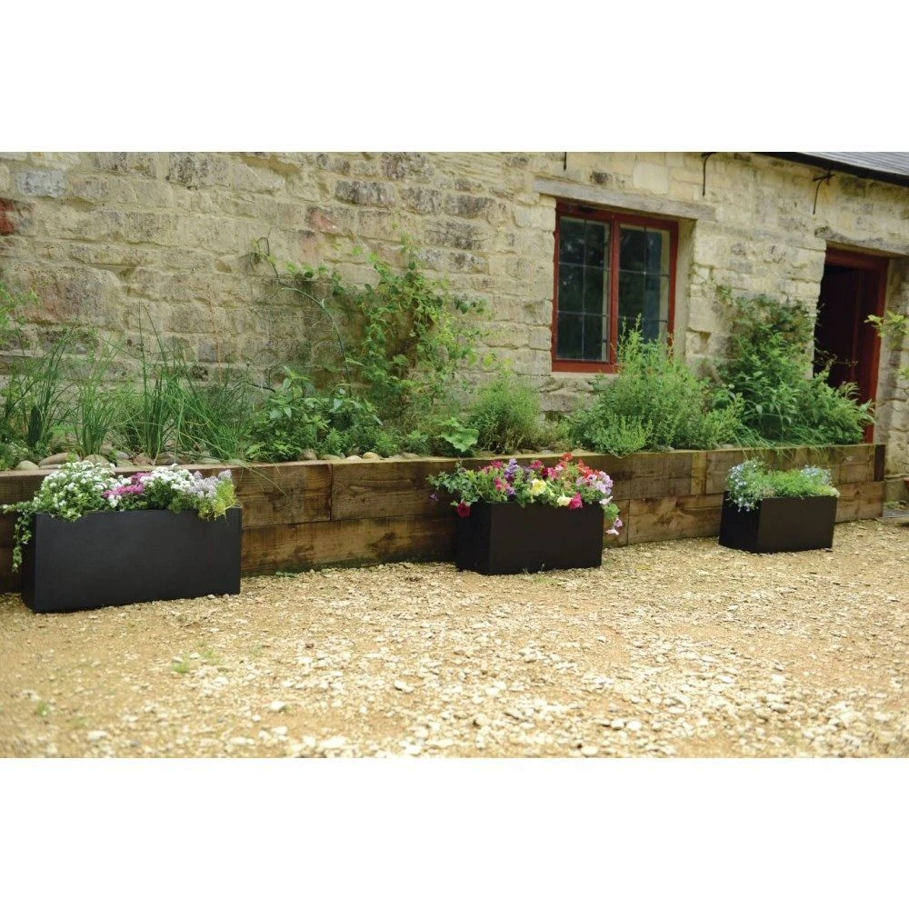 Woodlodge 40cm Black Polylite Trough Planter 2 Woodlodge 40cm Black Polylite Trough Planter - Image 2