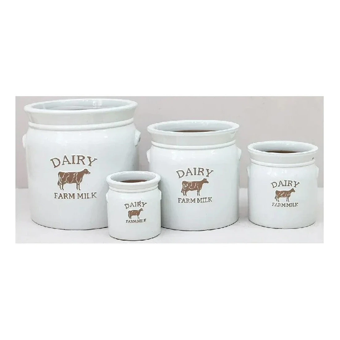 Woodlodge 30cm White Wash Dairy Milk Churn Pot 1 Woodlodge 30cm White Wash Dairy Milk Churn Pot