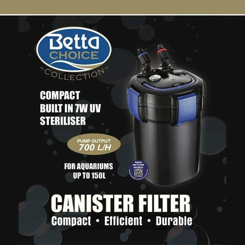 Betta Choice 700 UV Canister Filter For 150Ltr Aquariums 1 Betta Choice 700 UV Canister Filter For 150Ltr Aquariums
