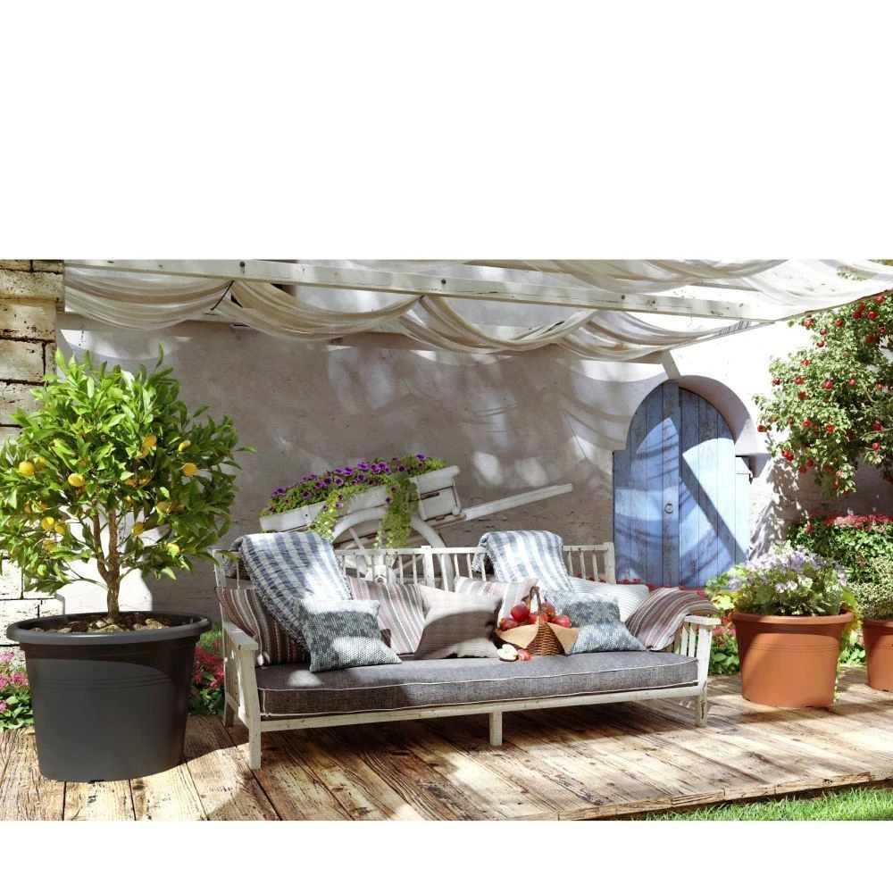 Artevasi 50cm Anthracite Venezia Cilindro Pot 2 Artevasi 50cm Anthracite Venezia Cilindro Pot - Image 2