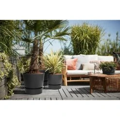 Elho 30cm Living Black Greenville Round Planter -Hozelock Store 8711904332358 4