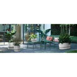 Elho 25cm Living Concrete Greenville Round Planter -Hozelock Store 8711904345716 4